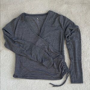 Gray Wrap Top